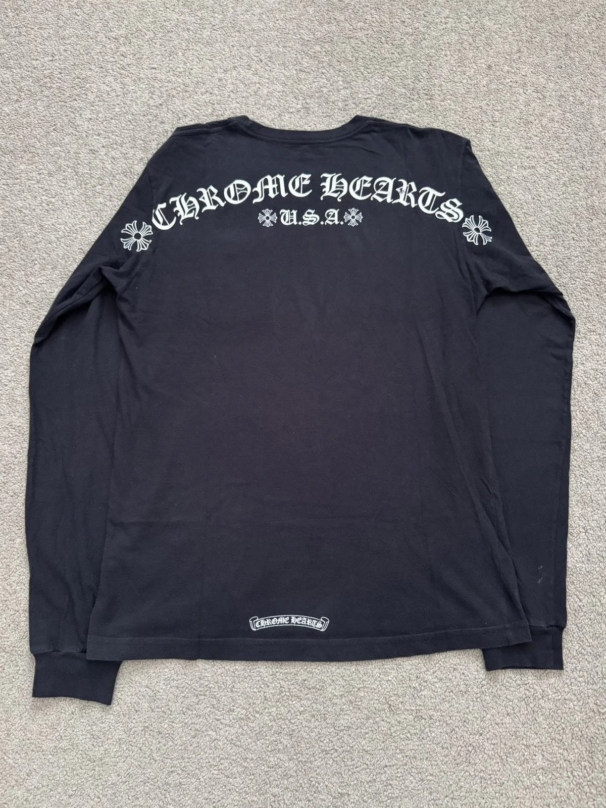 Chrome Hearts — Hearts Back Script Logo Long Sleeve T Shirt — streetwear — resale