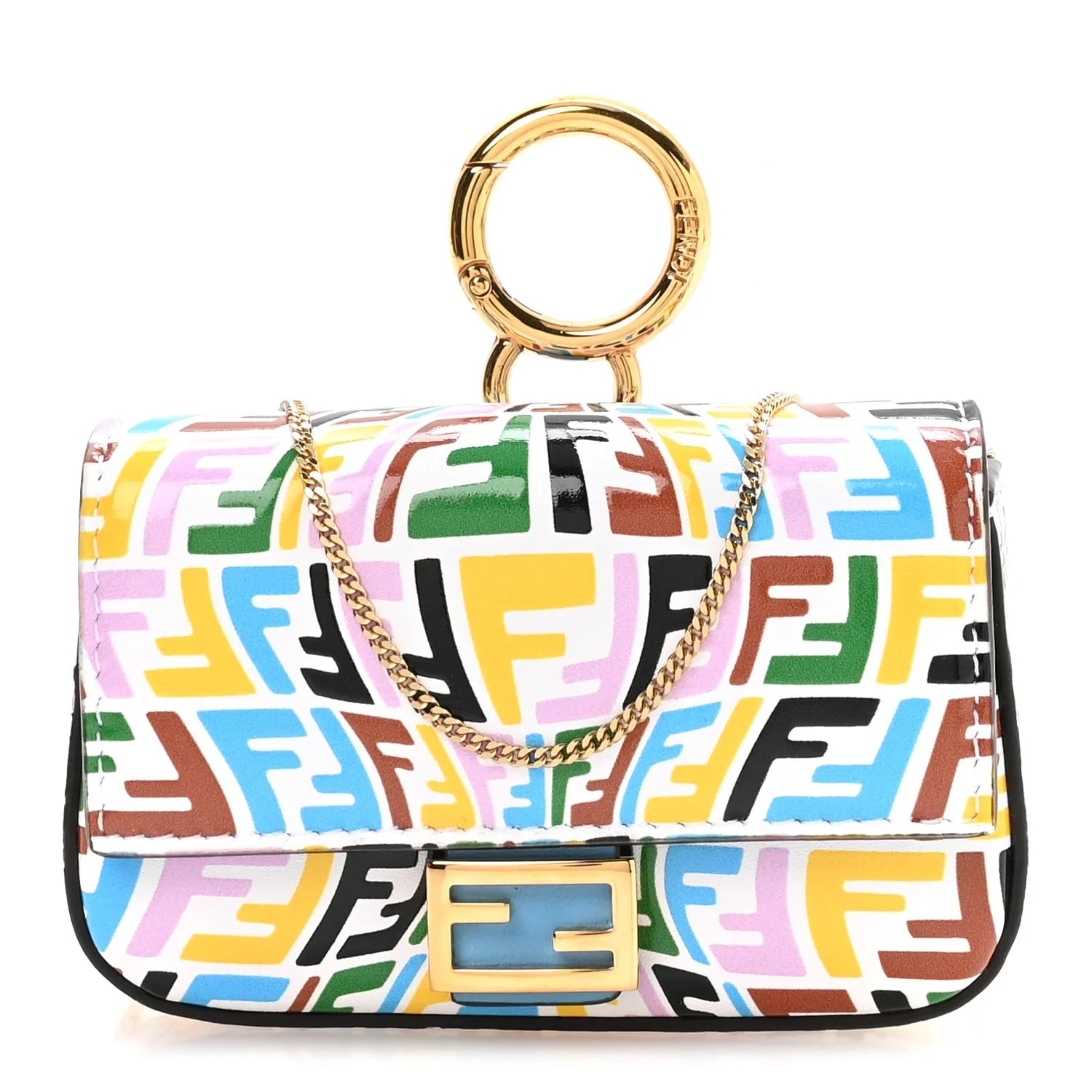 Fendi — X Sarah Coleman Vitello Liberty Ceylon Micro Fish Eye Embossed Nano Baguette Charm Cyber — Handbag — resale