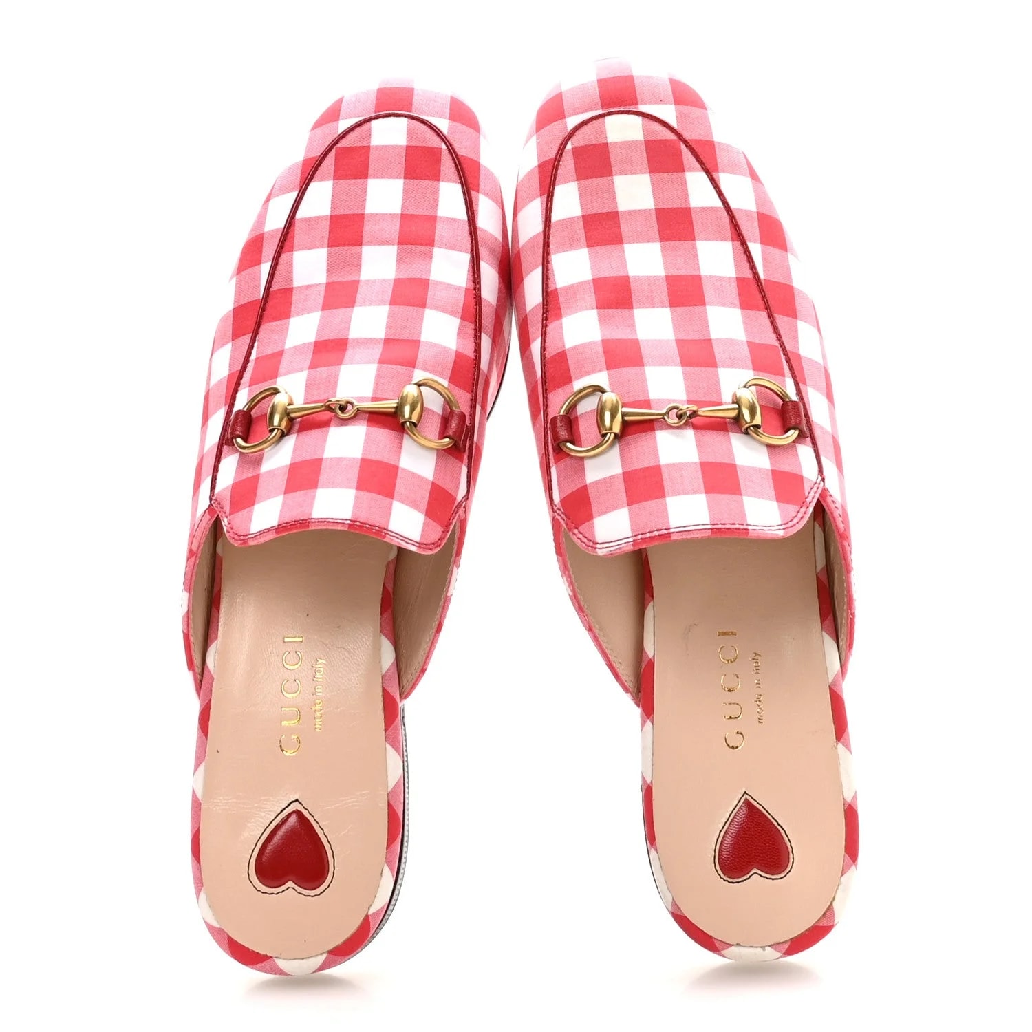 Cotton Gingham Princetown Slippers 35 2