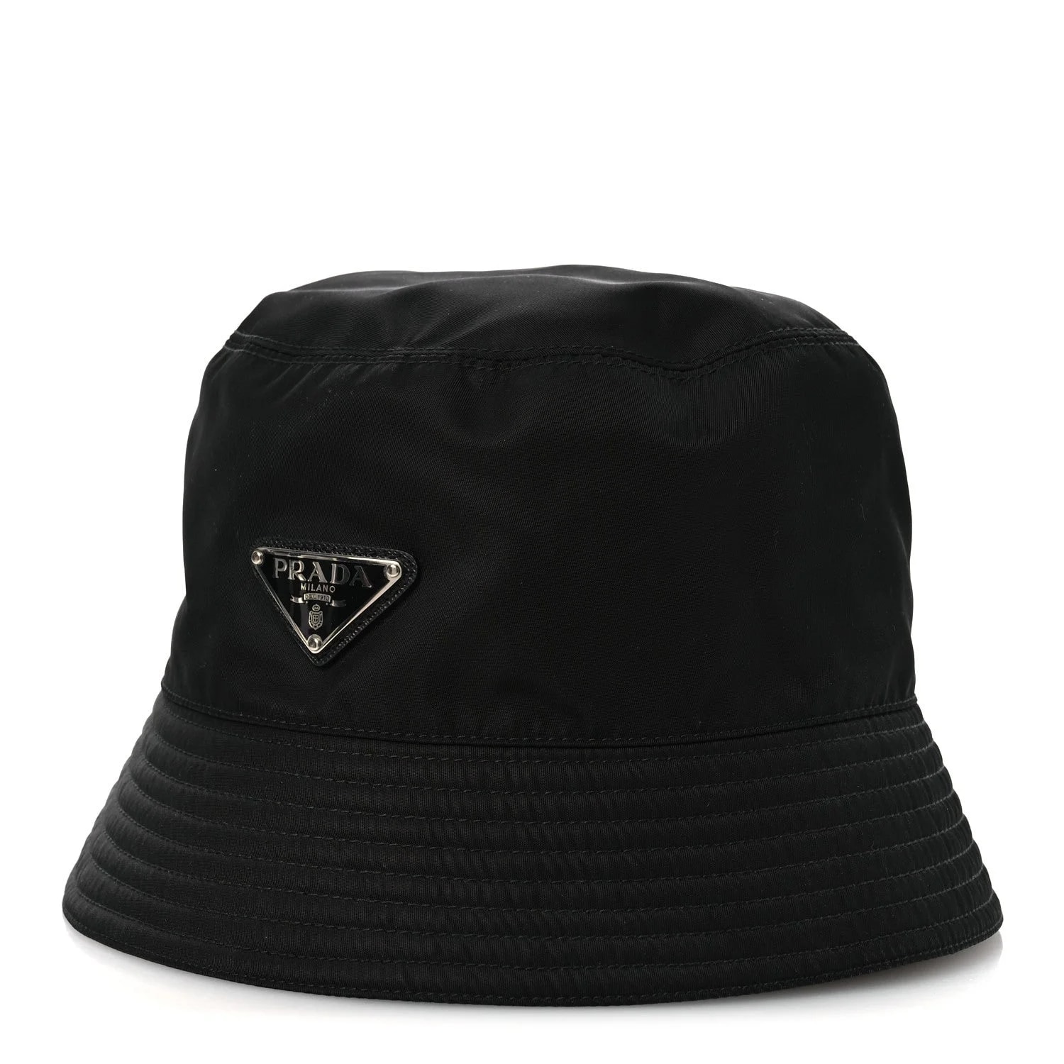Prada — Metal Triangle Logo Bucket Hat M — Accessory — resale