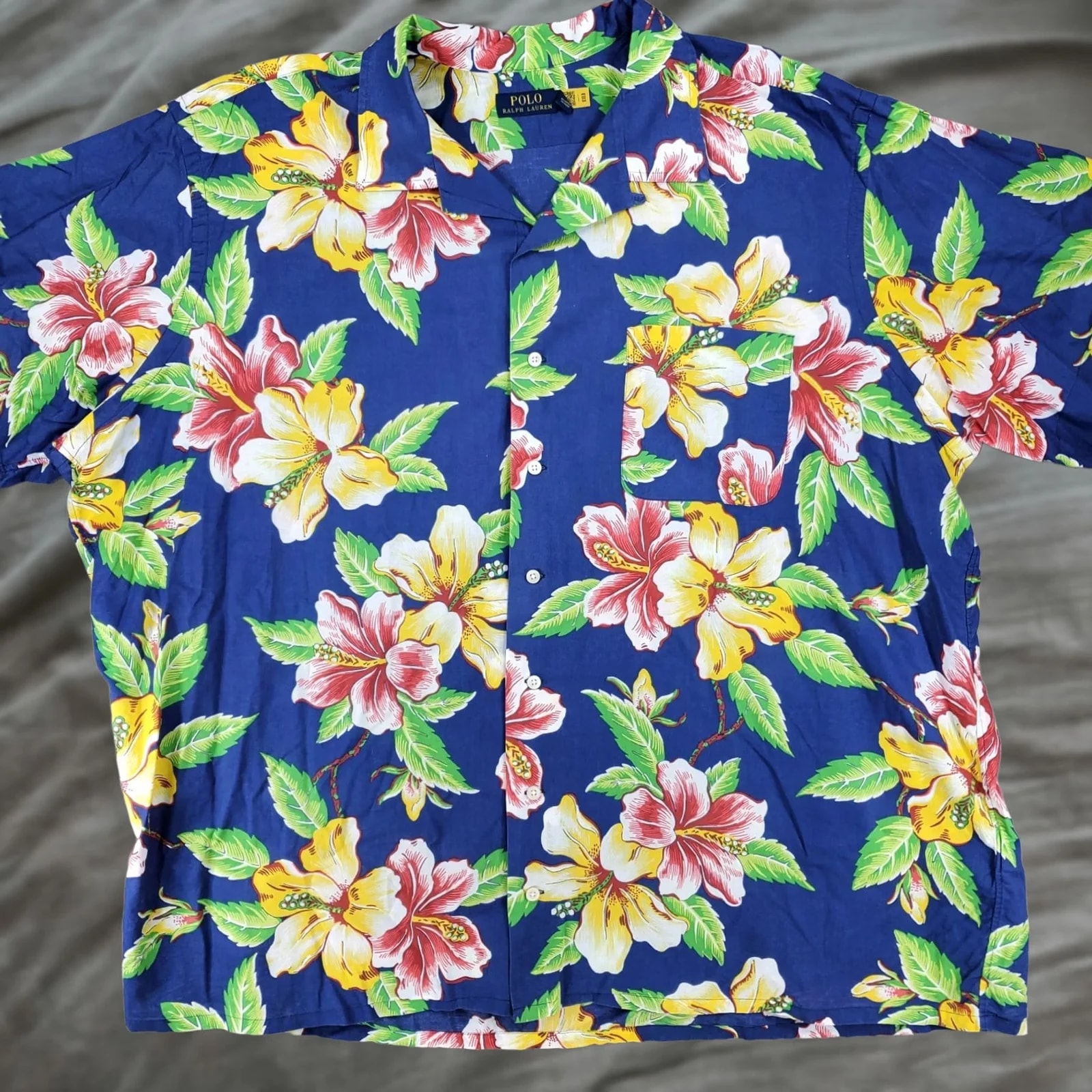 Polo Ralph Lauren — Polo Ralph Lauren Hawaiian Camp Shirt Floral Tropical Print 3XB — streetwear — resale