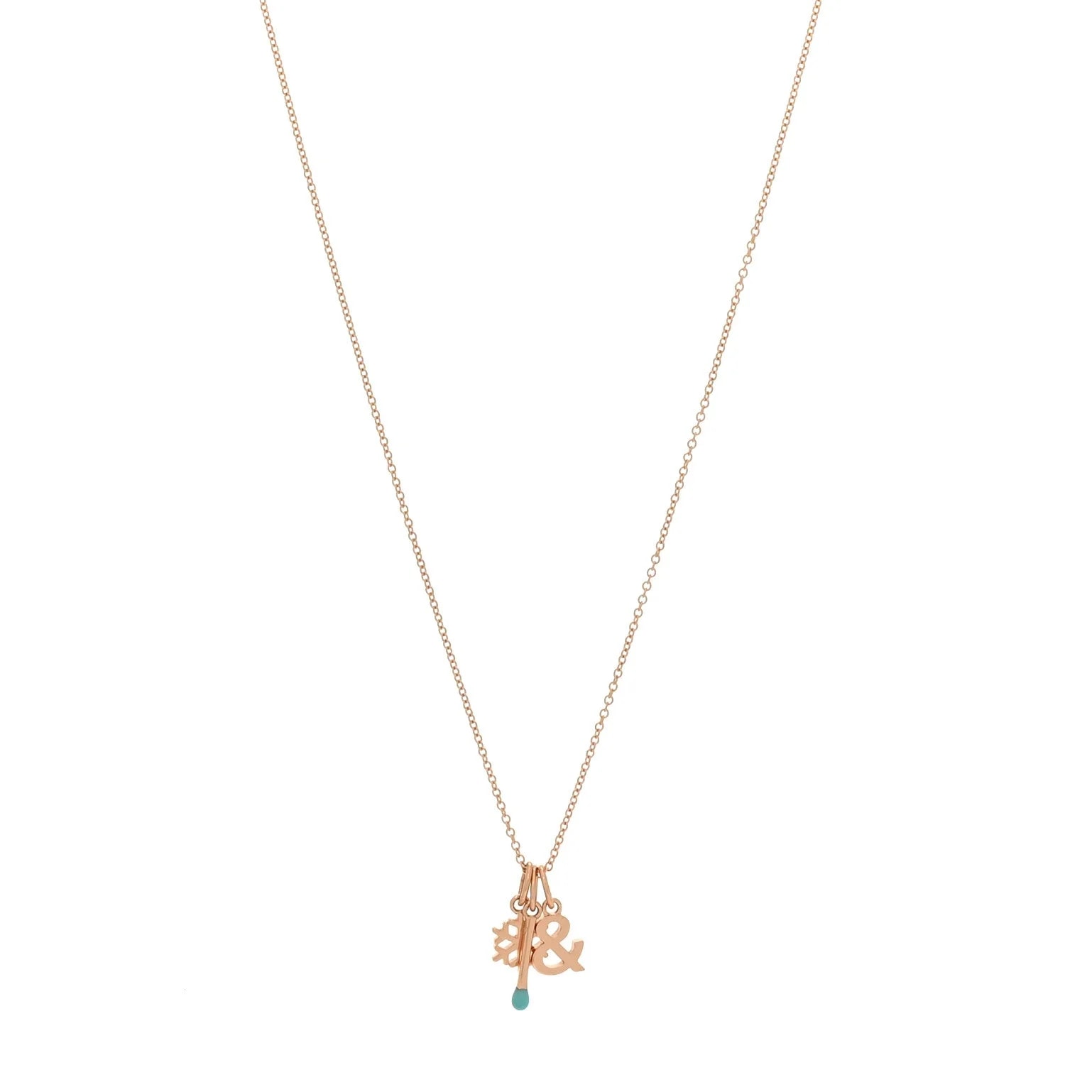 Tiffany & Co. — 18K Rose Gold Enamel Ampersand Snowflake Match — Jewelry — resale