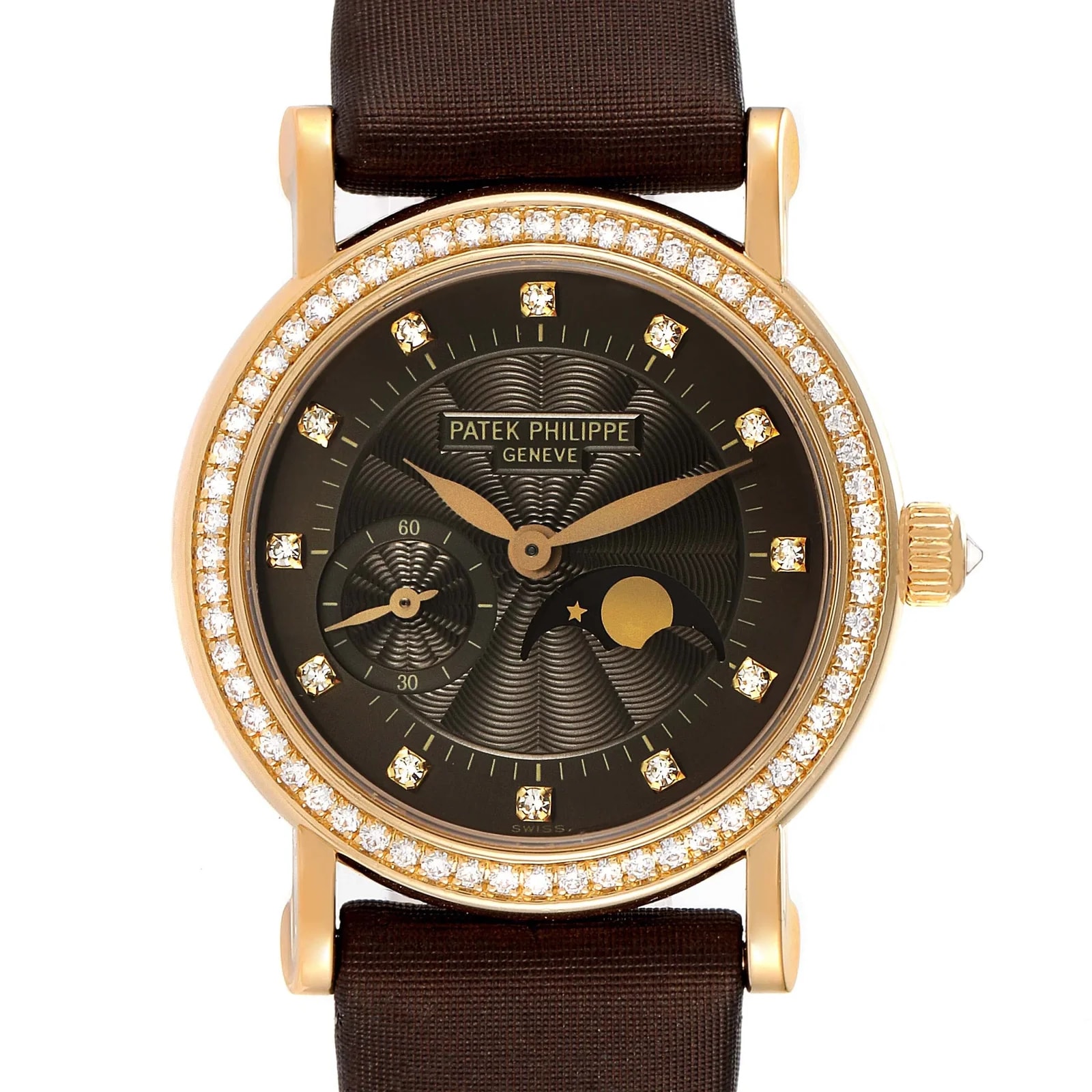 Worldofluxuryus — Patek Philippe Calatrava Moonphase 18K Yellow Gold Lady's — Watch — resale
