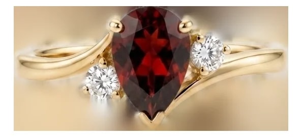 Pear Cut Engagement | Three Bypass | January Birthstone Promise US 7 — Jewelry — resale
