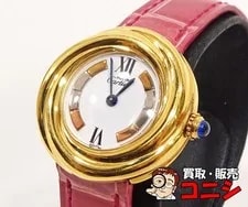 Cartier — Koniishi Cartier Must Trinity GP Pink Leather Band White Dial m01 — Watch — resale
