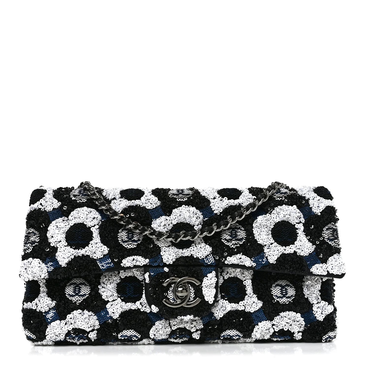 Chanel — Sequin Embellished Flower East West Flap — Handbag — resale