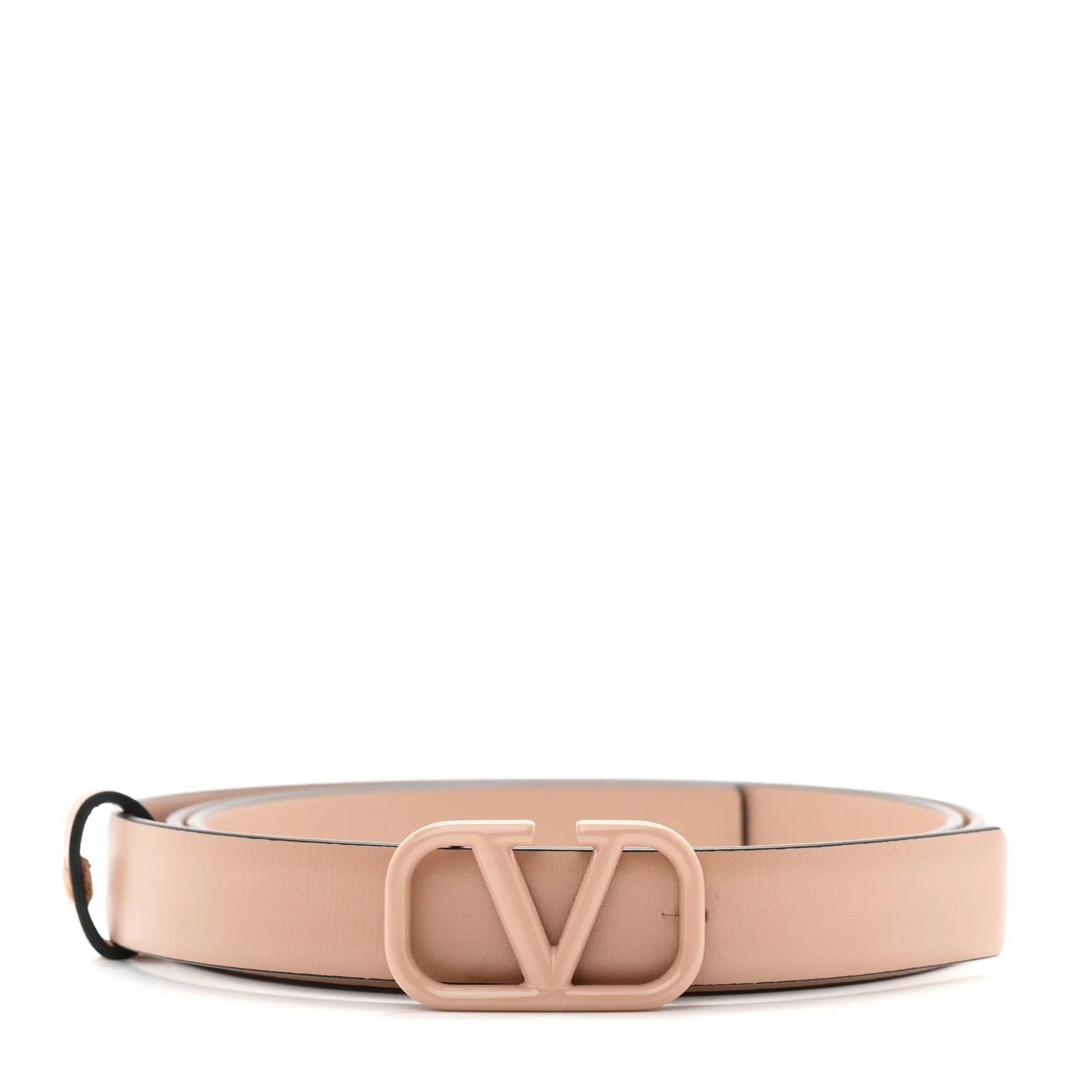 Valentino Garavani — Glossy Monochrome VLogo 20mm Belt 90 36 Cannelle — Accessory — resale