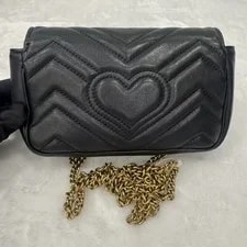Gucci GG Marmont Mini Chain Crossbody Chevron Quilt Auth 4