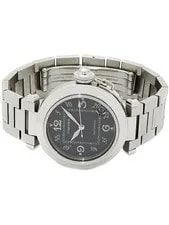 Cartier Pasha C W31043M7 35mm Black Dial Stainless Steel Sapphire Crystal #T286 2