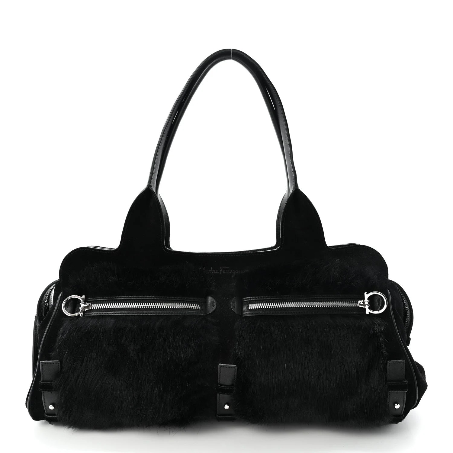 Salvatore Ferragamo — Fur Top Handle East West — Handbag — resale