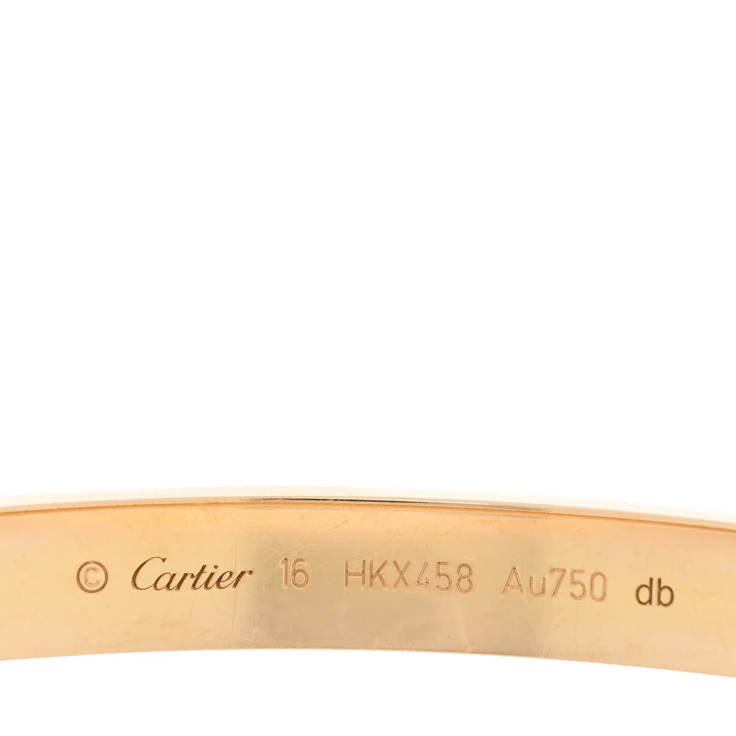 18K Yellow Gold Medium Love Bracelet 16 4
