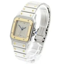 Cartier Santos Galbe LM W20030C4 YG Bezel Gray Dial Quartz Watch_955498 2
