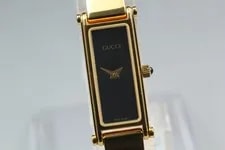 Gucci 1500 Black Dial Gold Quartz From Japan 4