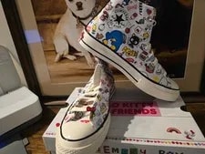 Converse X Hello Kitty Sanrio Chuck 70 Hi Stickers A17696C Hi-Top Shoes 10 4