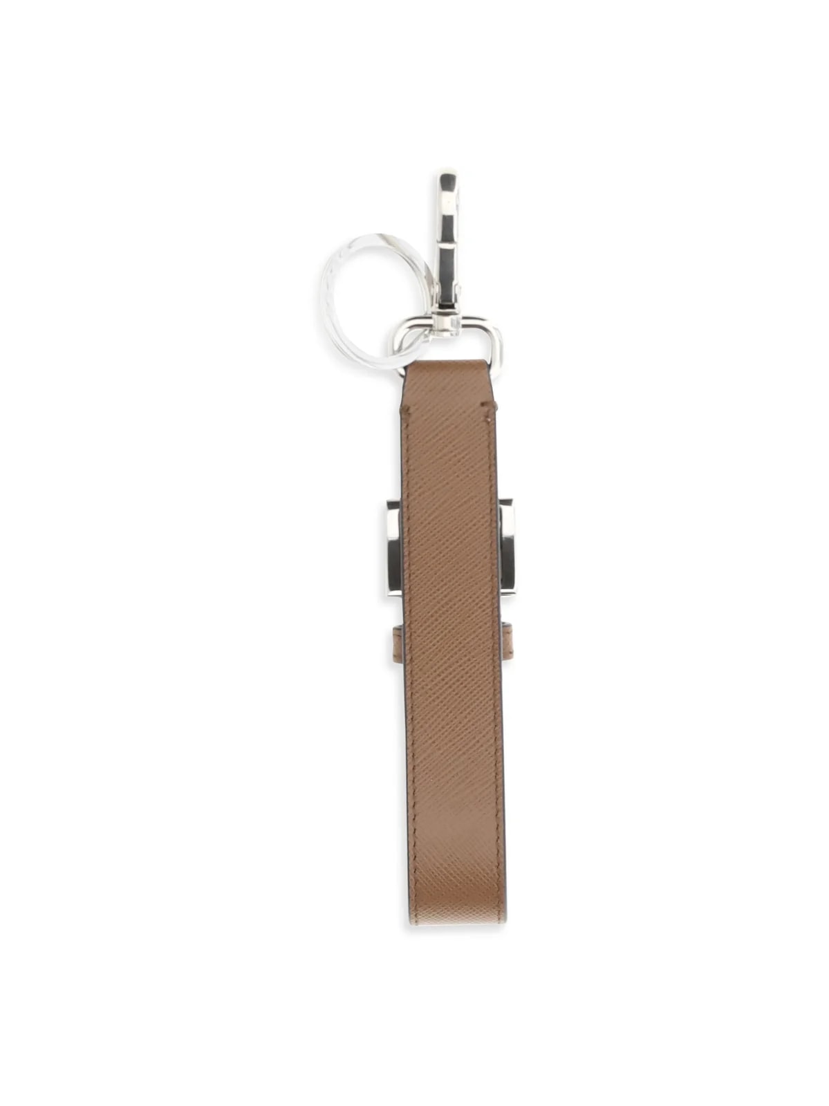 Prada Triangle Logo Key Case — Calf Keychains 2