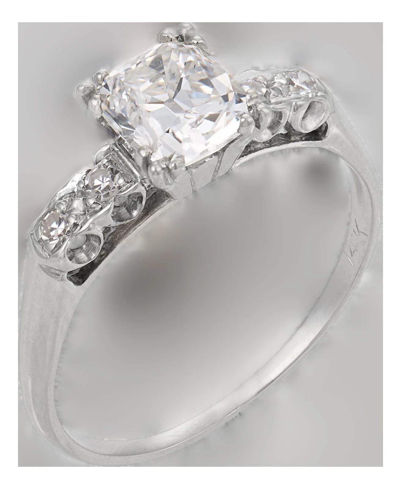 Engagement Ring — 1940s Retro Gia 1.25 Carat Old Mine Cut Engagement Ring — Jewelry — resale