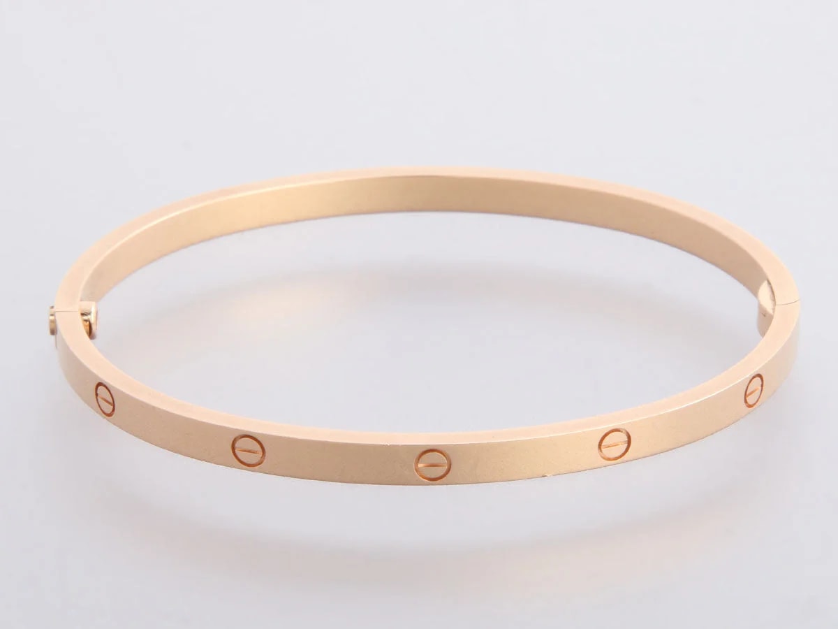 Cartier Small 18K Rose Gold Love Bracelet 17 4