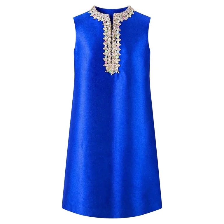 Kiki Hart, Kiki Hart New York — 1960s Kiki Hart Jeweled Mod 60s Shift Cocktail Dress — Clothing — resale