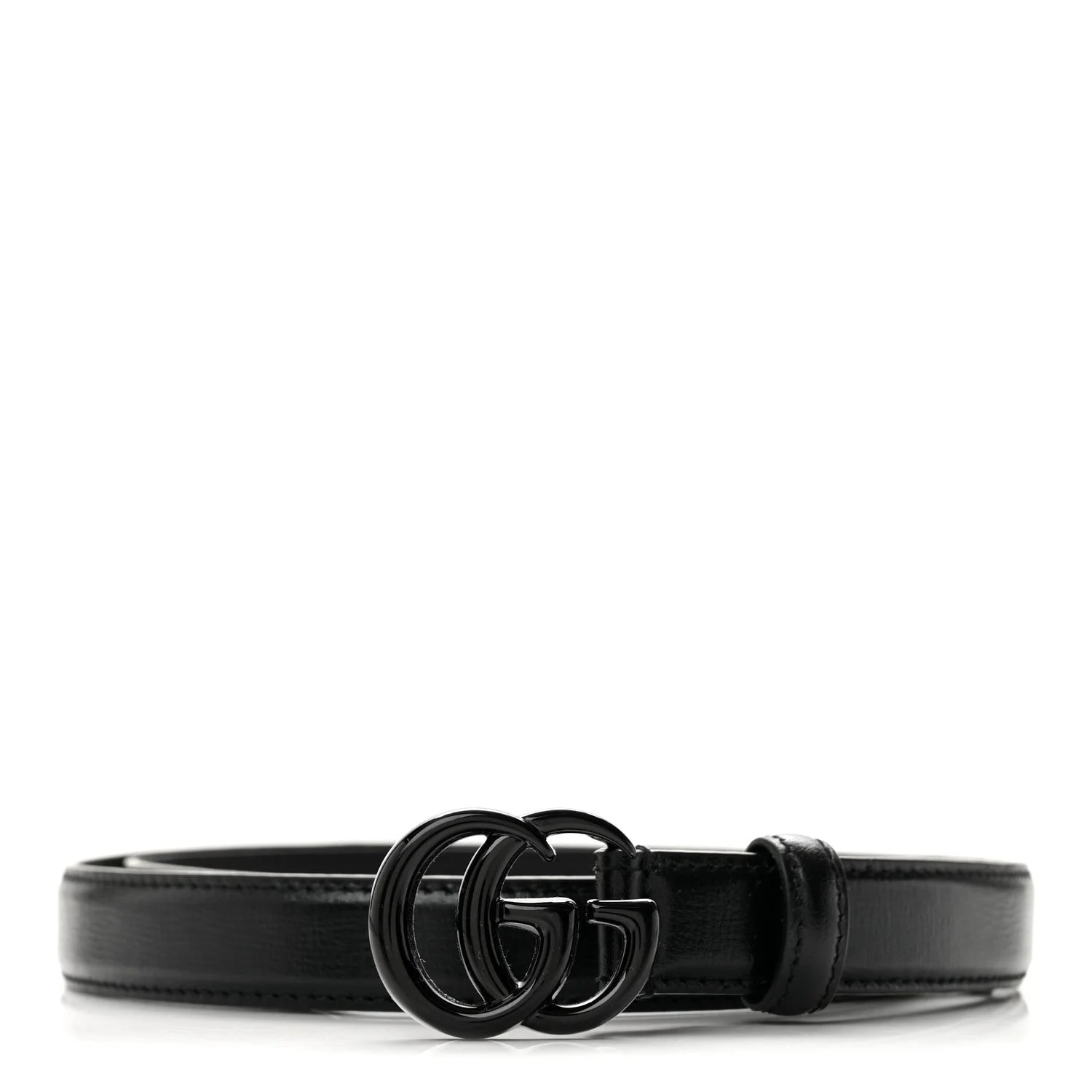 Gucci — Azalea Enamel Monochrome Double G 20mm Belt 80 32 — Accessory — resale