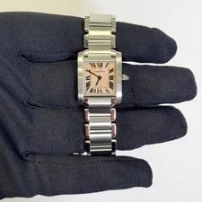 Cartier Tank Francaise 20mm Pink MOP Dial Ref# W51028Q3 2