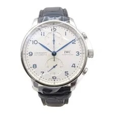 IWC White Dial Stainless Steel Blue Leather Strap 2