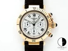 Cartier — Cartier Chronograph Pasha W30X7651 18K Yellow Gold 38mm White Dial #CGW402 — Watch — resale