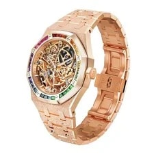 Audemars Piguet Royal Oak 37MM Skeleton Index Hour Markers Dial Rose Gold 2