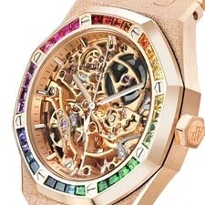 Audemars Piguet Royal Oak 37MM Skeleton Index Hour Markers Dial Rose Gold 3