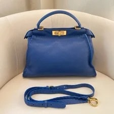 Fendi — Auth Fendi Peekaboo Medium Dark Grain HW — Handbag — resale