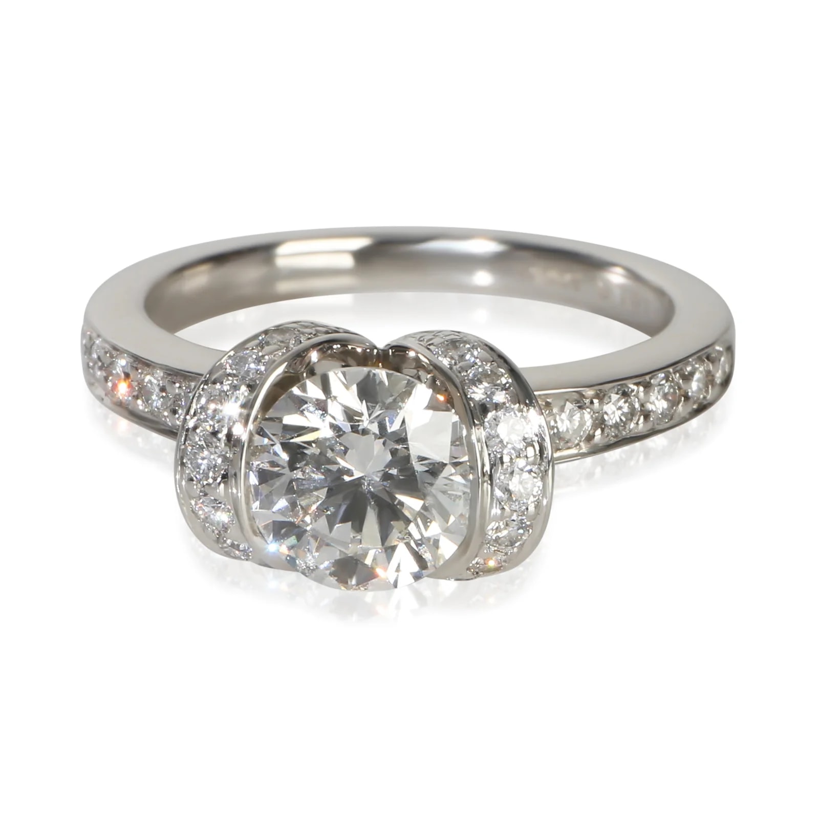 Tiffany & Co. — Tiffany & Co. 0.9 Ct Round Brilliant Ribbon Engagement Ring 950 — Accessory — resale