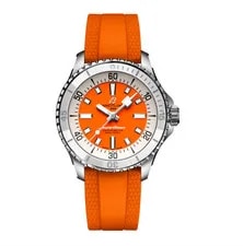 NEW Breitling A17377 Superocean 36 Mm Steel Orange Rubber Automatic 4