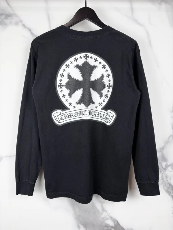 Chrome Hearts — Hearts Plus Cross Scroll Longsleeve Tshirt — streetwear — resale