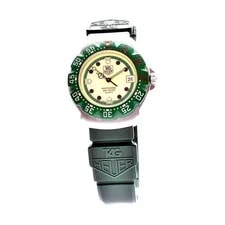 TAG Heuer Formula 1 Quartz Diver 200m Green Bezel Cream Dial Rubber Strap 3