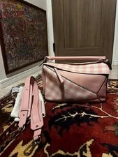 Loewe — Loewe Puzzle Medium Gingham Check Gift — Handbag — resale