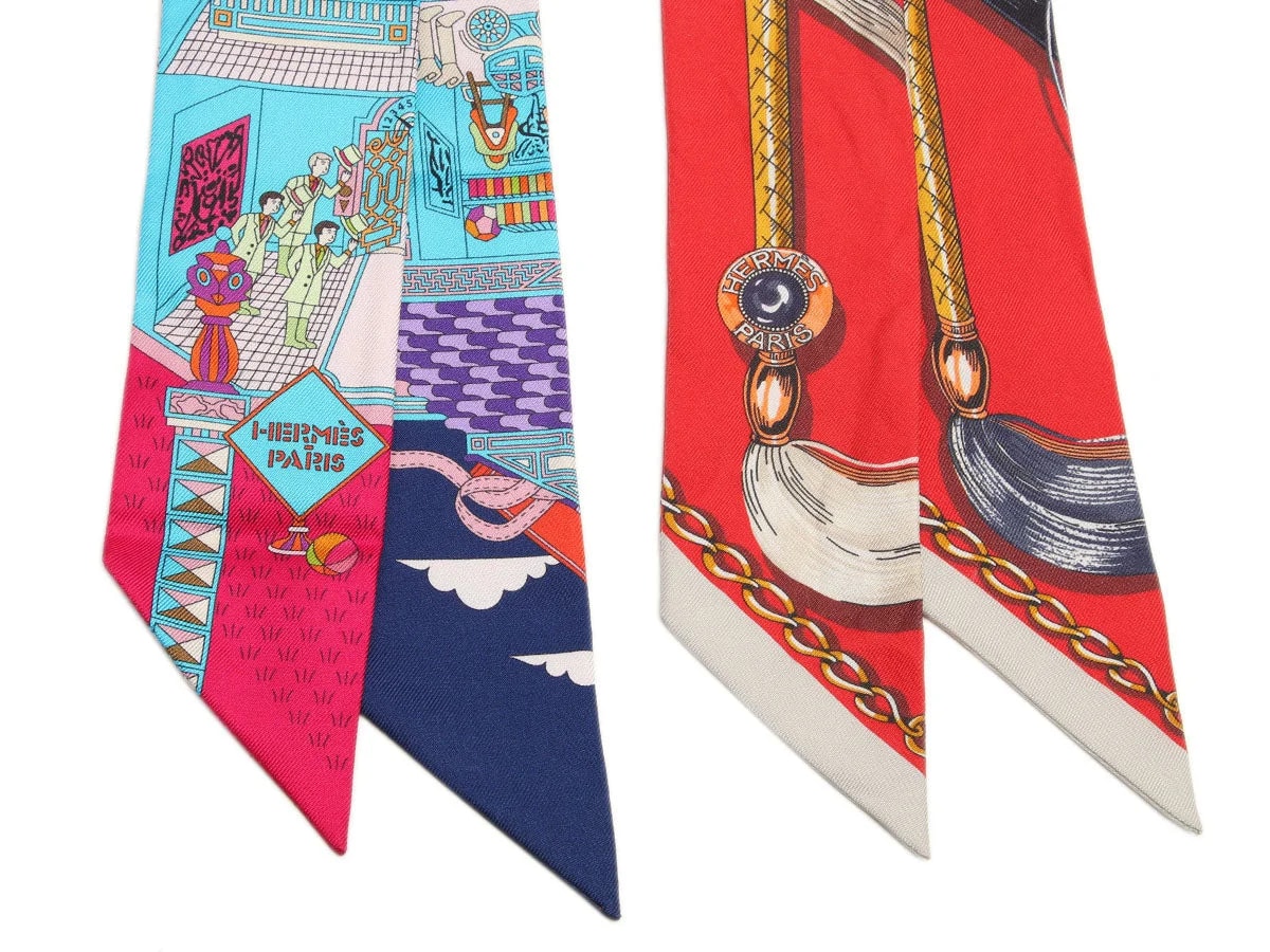 Hermès Cavalcades and la Maison des Carrés Twilly Pair 2