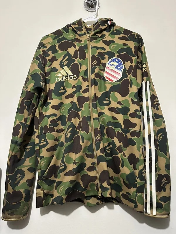 Adidas — Bape X Adidas SB Shark Full Zip Up Hoodie — streetwear — resale