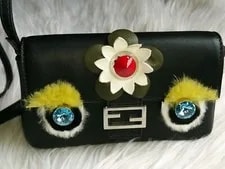 Fendi — Fendi Monster Baguette Embellished Crossbody — Handbag — resale