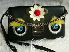 Fendi Monster Baguette Embellished Crossbody 3