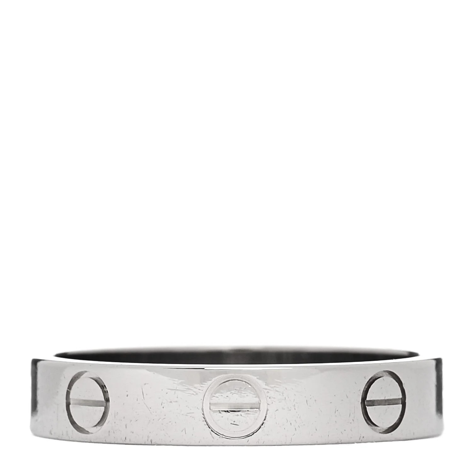 18K White Gold 3.5mm Love Wedding Band 53 6.5 3