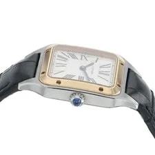 Cartier Santos Dumont Silver Dial Rose Gold & Steel 27.5mm Quartz W2SA0012 4