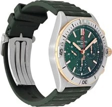 Breitling Chronomat in 18k Rose Gold and Stainless Steel Green Dial 3