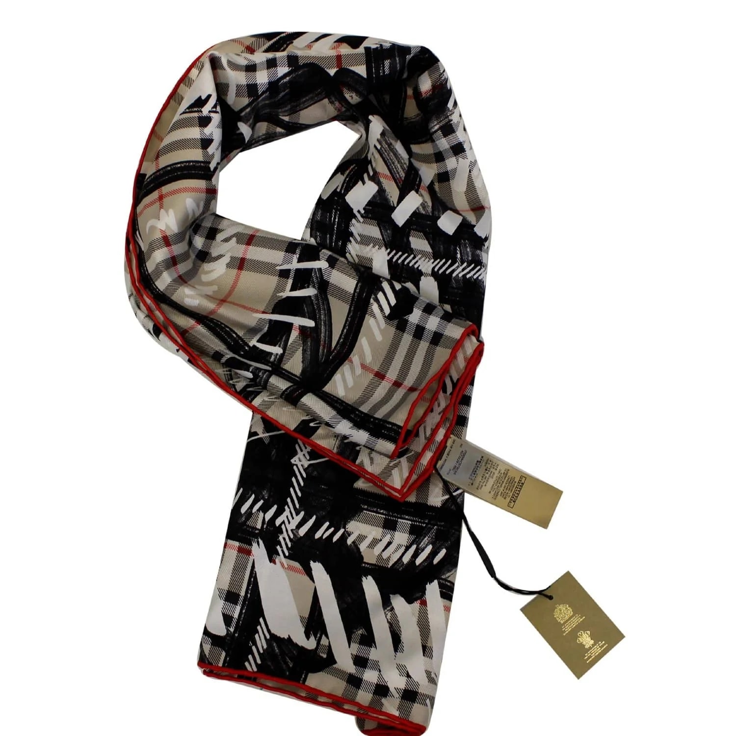 Burberry — Burberry Scribble Check Scarf — Accessory — resale