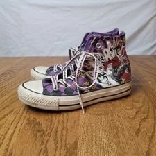 Converse — Harley Quinn Converse All-stars High Tops Joker DC Comics M4/W6 Shoes — Sneaker — resale