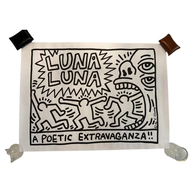 Keith Haring — Keith Haring Original 1980s Luna A Poetic Extravaganza Art Festival Poster — decorative_art — resale