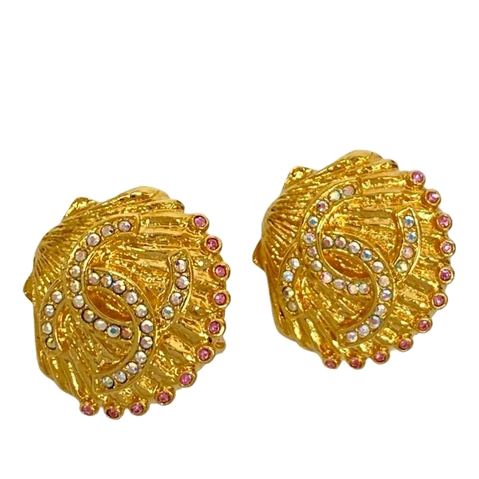 Chanel — CC Rhinestone Shell Clip on — Jewelry — resale