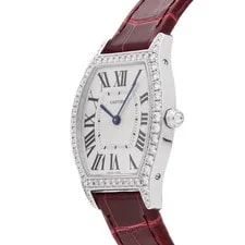 Cartier Tortue White Gold Diamonds Manual Wind 31 X 39mm Red WA501009 2