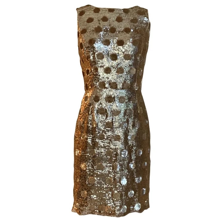 Oscar de la Renta — Oscar de la Renta Sequin Polka Dot Sleeveless Cocktail Dress — Clothing — resale