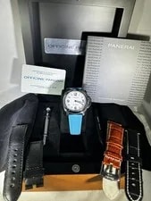 Panerai — Preowned Panerai Luminor PAM00114 Manual Stainless 44mm Extra Straps Full Set — Watch — resale
