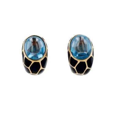 Fred X — A Pair of 1980s Fred Ear Clips in Yellow Gold, Enamel and — Jewelry — resale