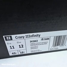 Adidas US 11 Basketball Retro Crazy IIInfinity IH2663 New 2